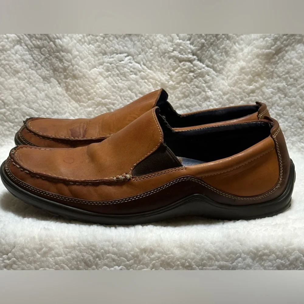 Cole Haan Tucker Venetian Light Brown & Dark Brown Loafers Men's 10M - Flawed